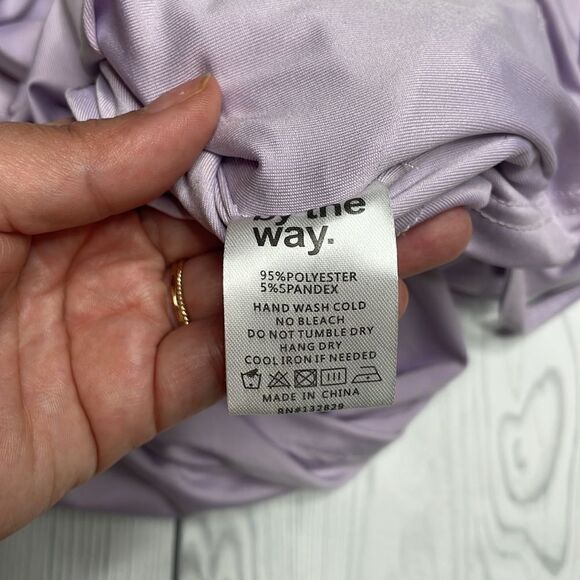 Revolve Lavender Vneck Bodycon Rouched mini dress Medium - Picture 7 of 8